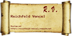 Reichfeld Vencel névjegykártya